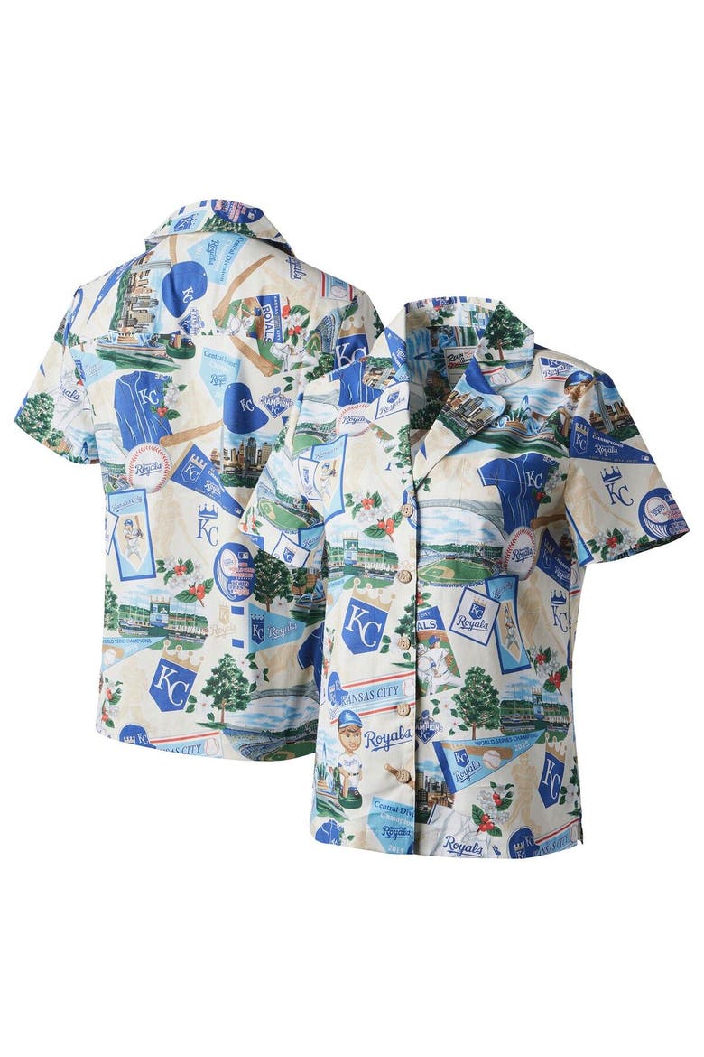 Women's Reyn Spooner White Kansas City Royals Scenic Camp Button-Up Shirt, Main, color, White