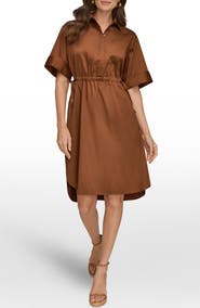 Donna Karan New York Short Sleeve Shirtdress