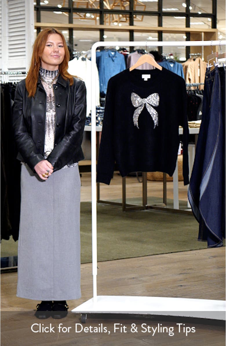 Sequin Bow Detail Sweater, sales video thumbnail