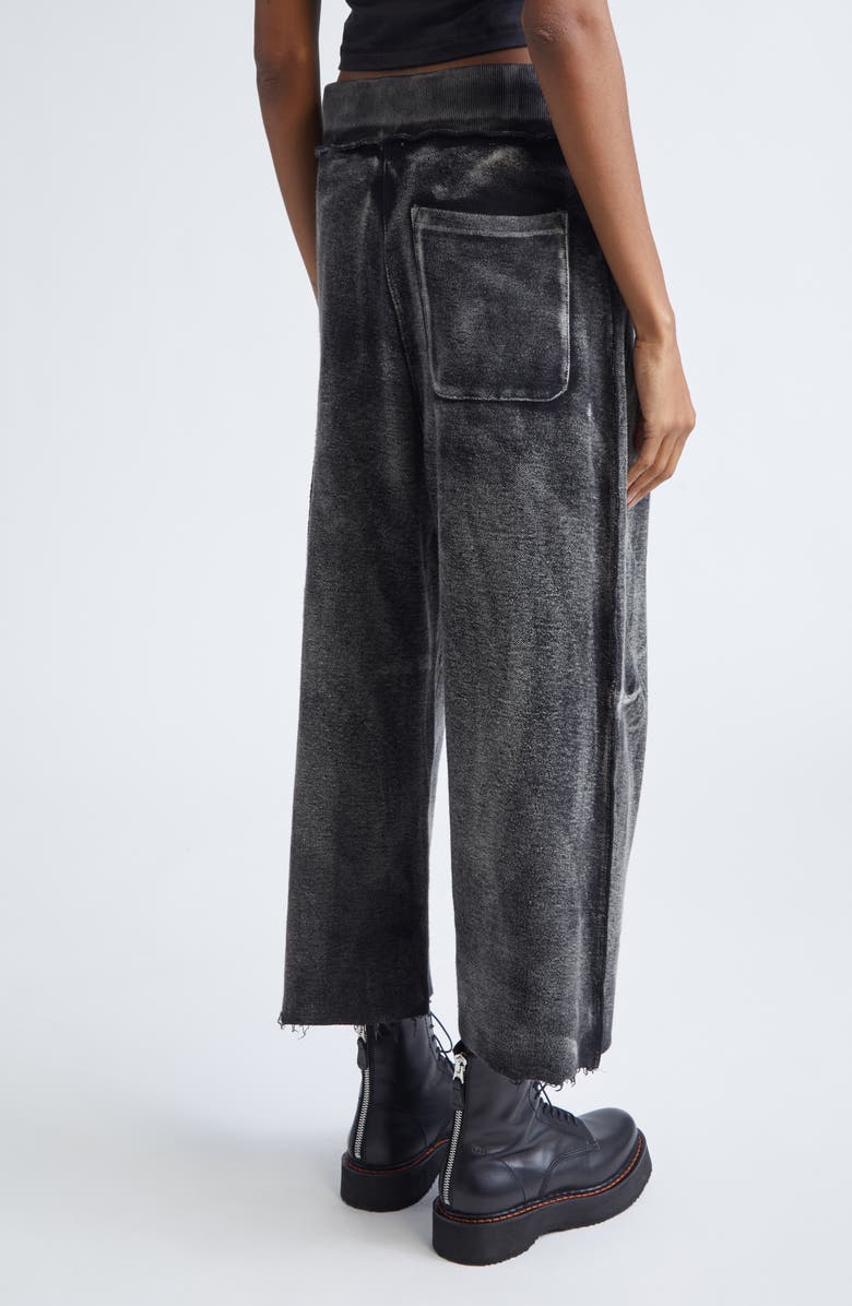 R13 Pleated Wide Leg Cotton Sweatpants, Alternate, color, Washed Black