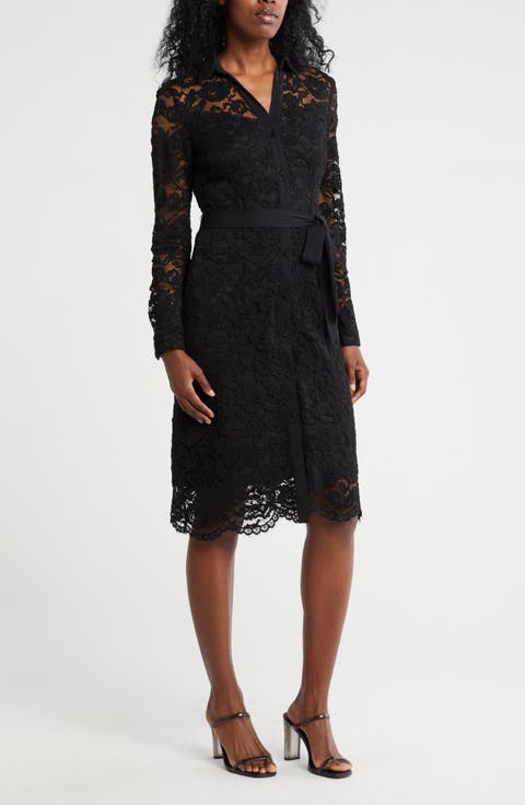 Belted Lace Shirtdress