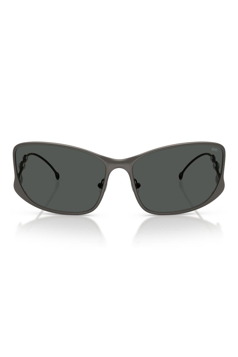 65mm Pillow Sunglasses, Main, color, MATTE GUN METAL / DARK GREY