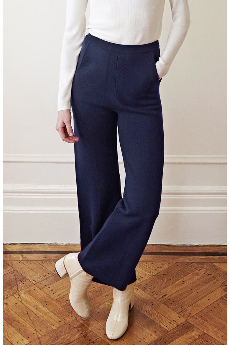 Merino Margo Knit Pants, Alternate, color, Midnight