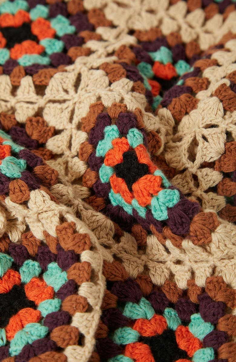 Brixton Patchwork Crochet Cardigan, Alternate, color, Beige Multi Color