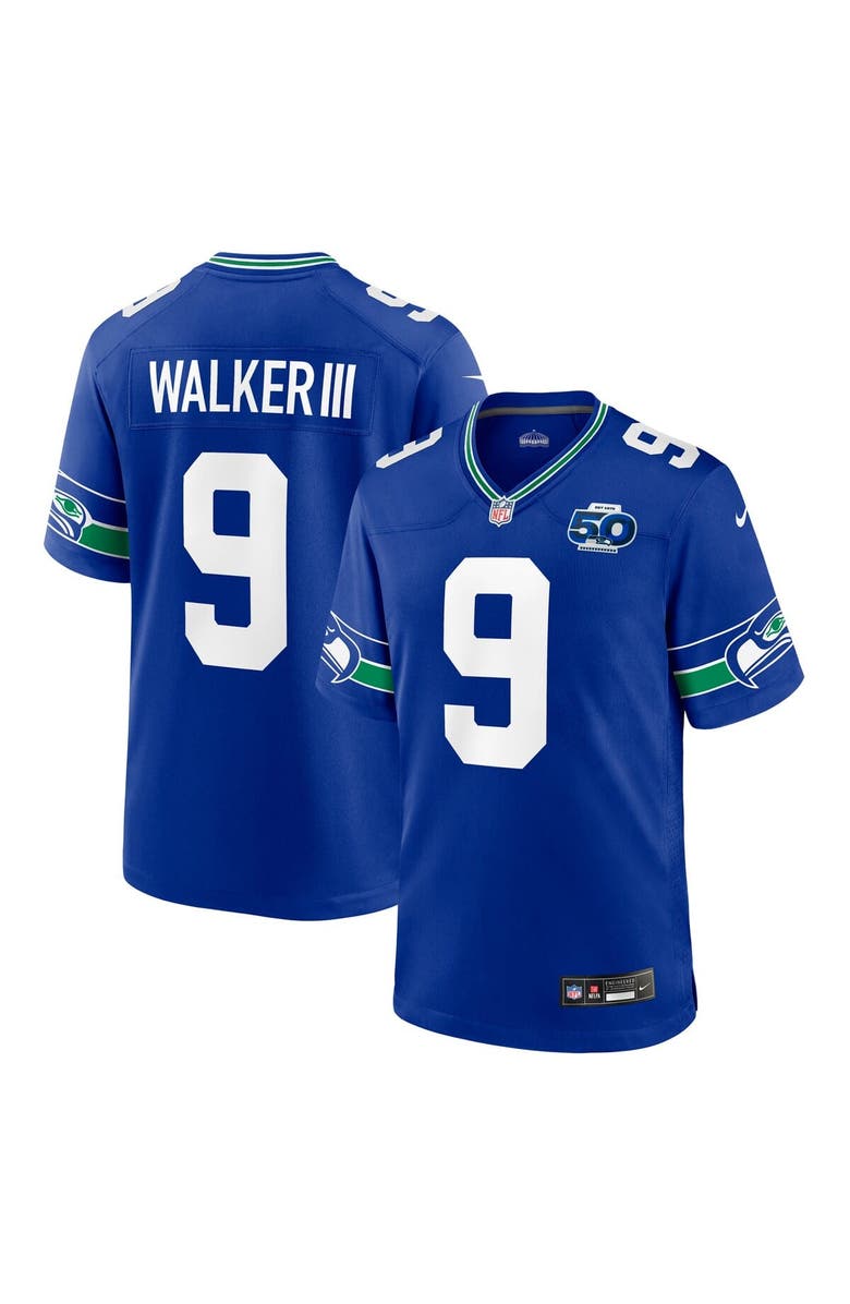 Nike Men's Nike Kenneth Walker III Royal Seattle Seahawks Alternate 50th Season Game Jersey, Main, color, Royal