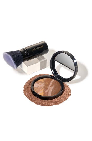 Laura Geller Beauty Baked Balance-n-brighten Color Correcting Foundation + Kabuki Brush Set