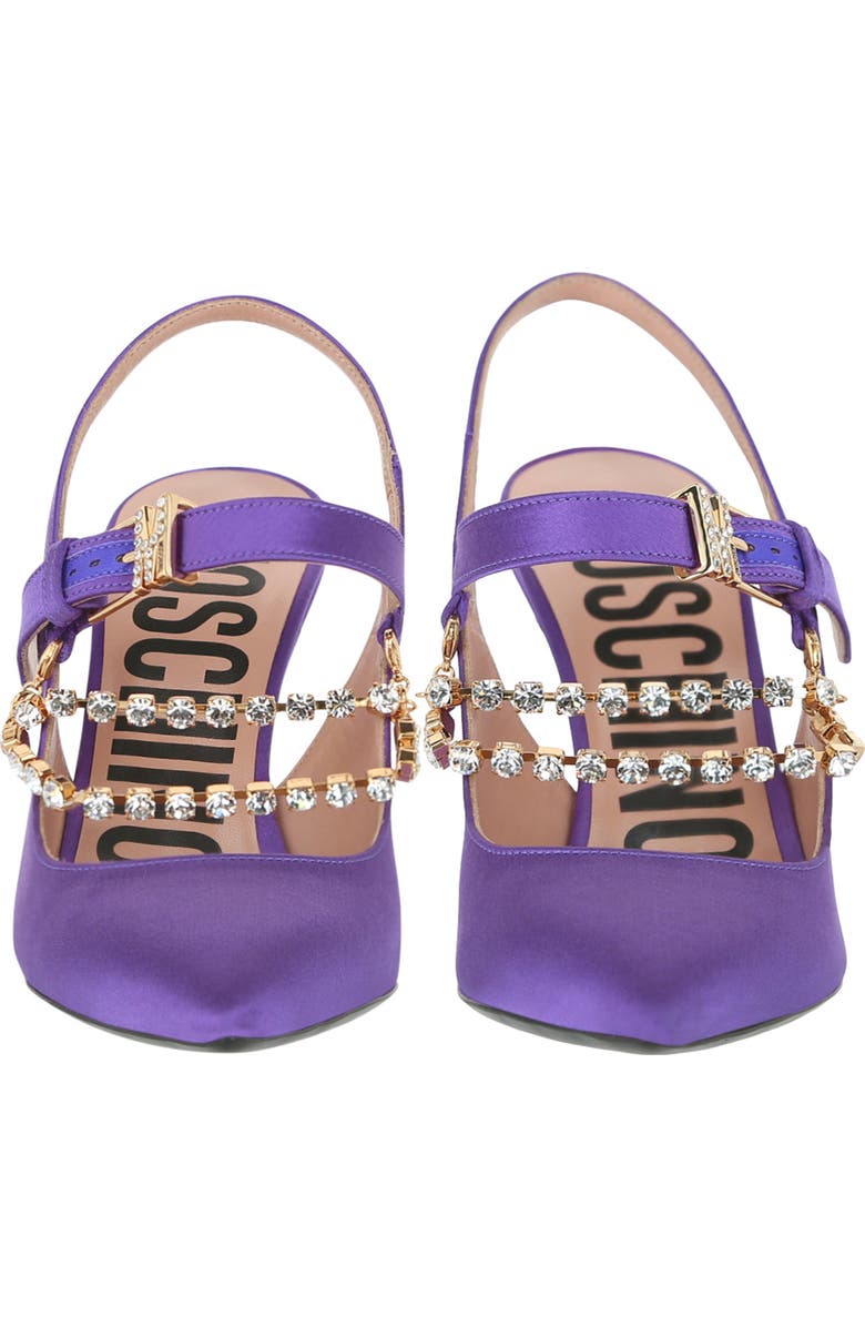Moschino Metal Chain Slingback Pump, Alternate, color, Violet