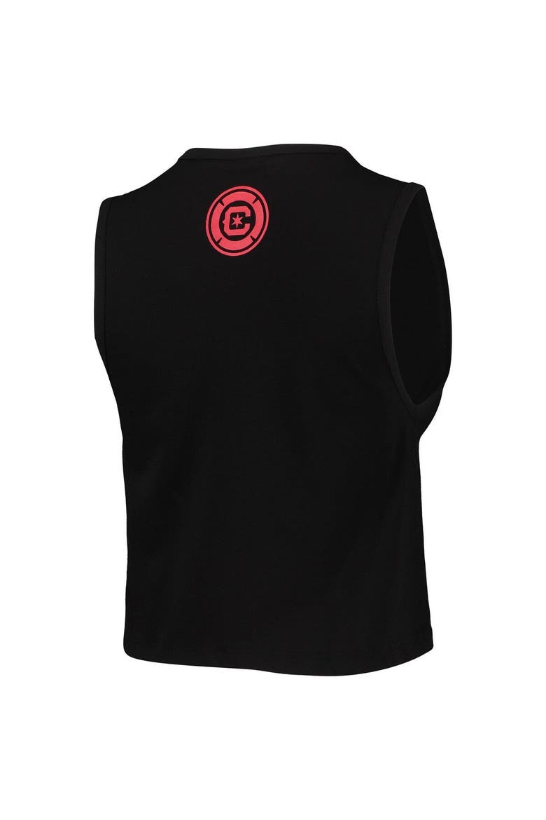 Women's The Wild Collective Black Chicago Fire Crop Muscle Tri-Blend Tank Top, Alternate, color, Black