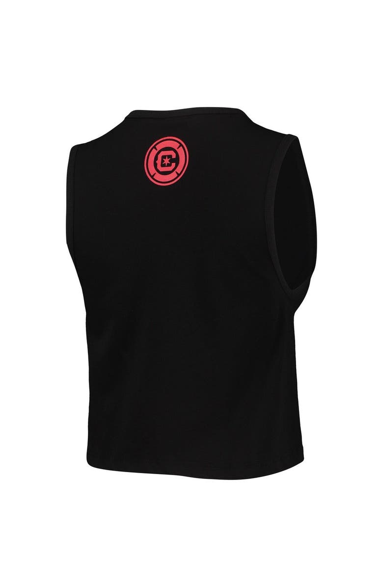 THE WILD COLLECTIVE Women's The Wild Collective Black Chicago Fire Crop Muscle Tri-Blend Tank Top, Alternate, color, Black