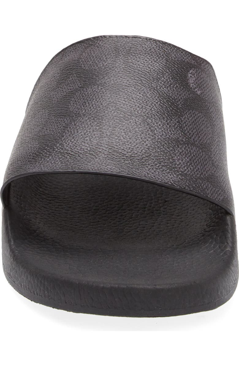 COACH Signature Slide Sandal, Alternate, color, Charcoal/Black 1