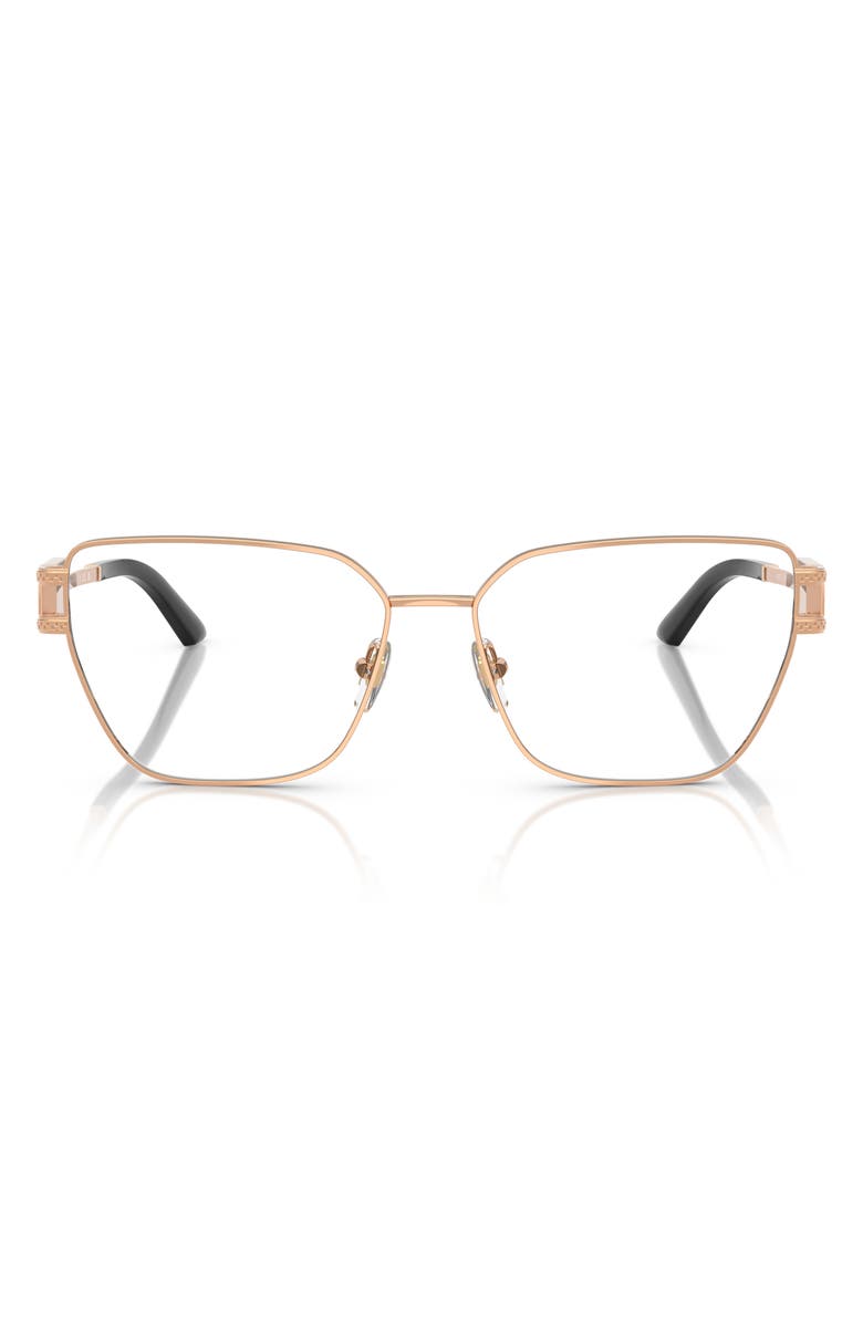 Versace 57mm Pillow Optical Glasses, Main, color, Rose Gold