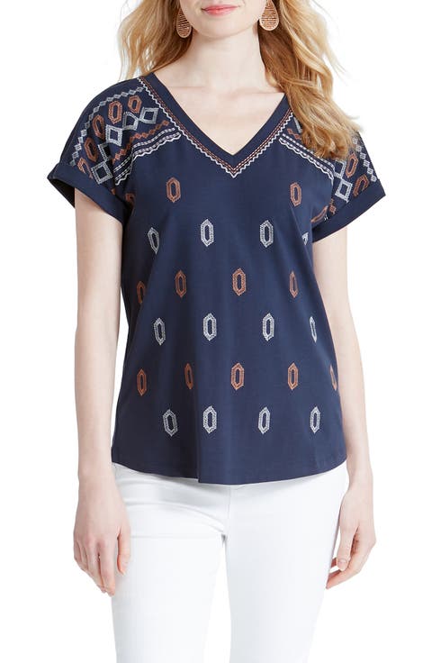 Links Embroidered Cotton T-Shirt (Regular & Petite)