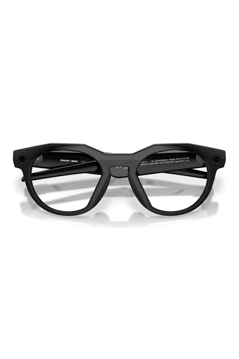 Gender Inclusive Meta HSTN 51mm Round Glasses, Alternate, color, BLACK / CLEAR