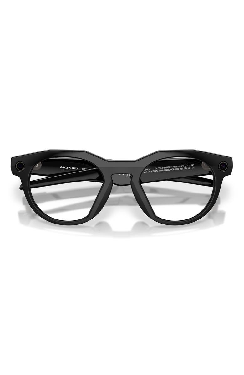 Oakley Gender Inclusive Meta HSTN 51mm Round Glasses, Alternate, color, Black / Clear
