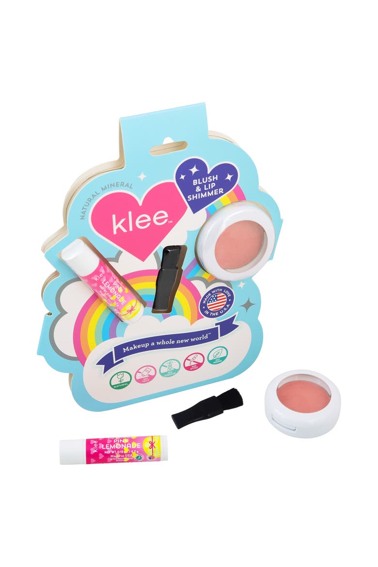 Honey Pink Buzz - Kids' Blush and Lip Shimmer Set, Main, color, Peachy Pink
