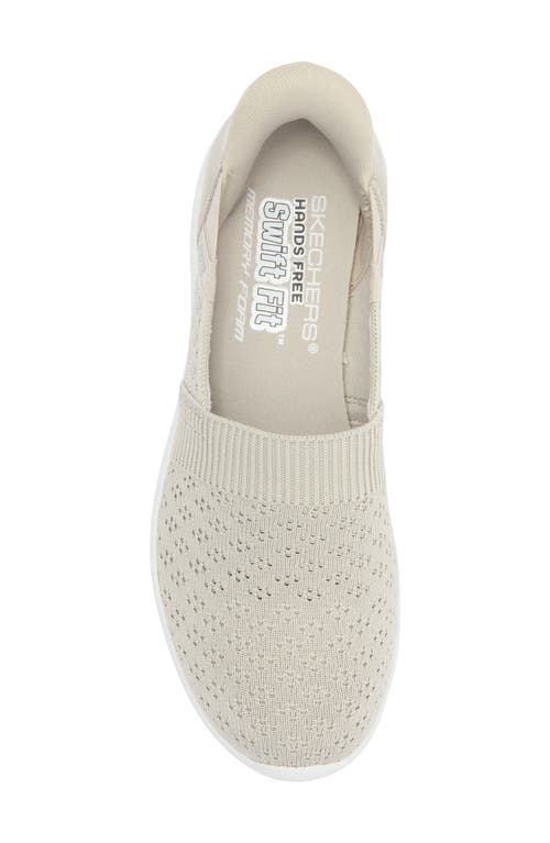 Skechers Arya Swift-fit Slip-on Sneaker In Light Gray/silver