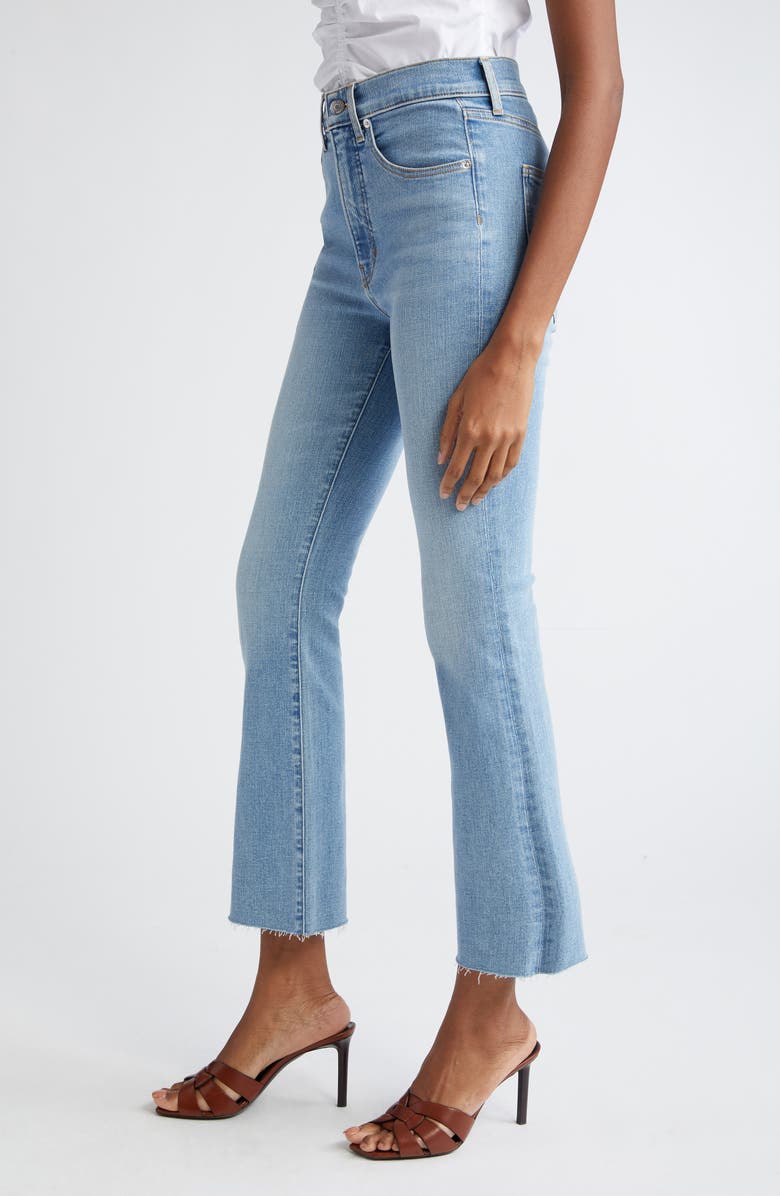 Veronica Beard Carolina High Waist Raw Hem Skinny Ankle Flare Jeans, Alternate, color,