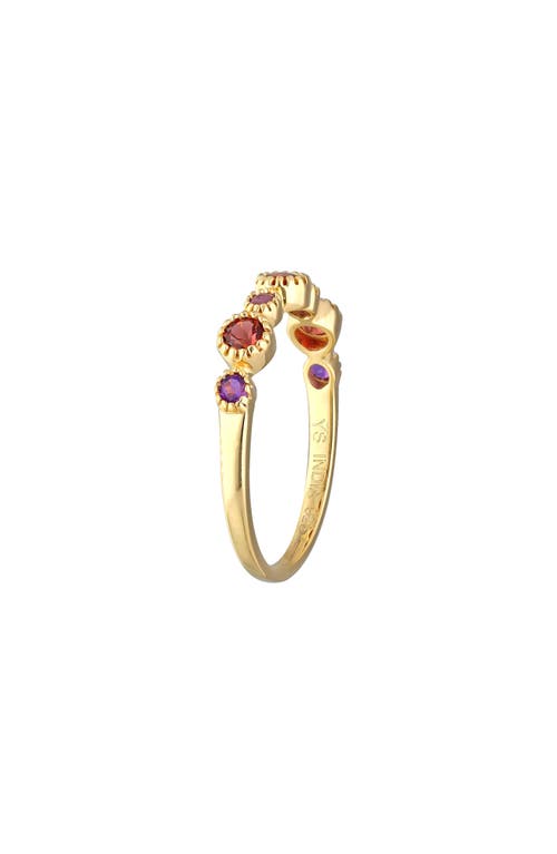 Ys Gems Garnet & Amethyst Ring In Red