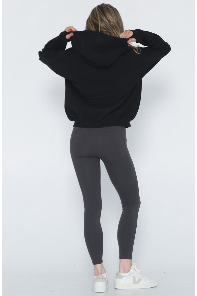 Isabella Organic Nursing and Pregnancy Full Zip Hoodie, Alternate, color, Noir