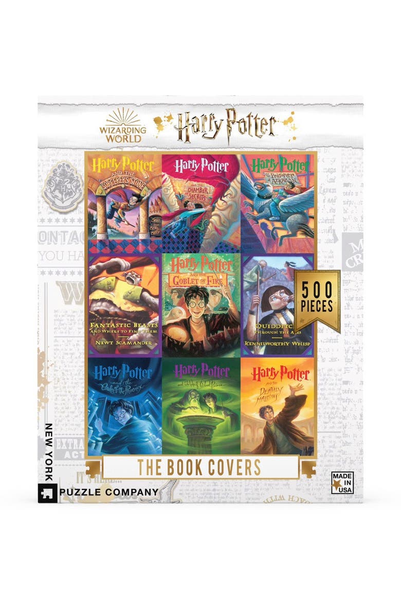 NEW YORK PUZZLE COMPANY Book Cover Collage 500 Piece Puzzle, Main, color,