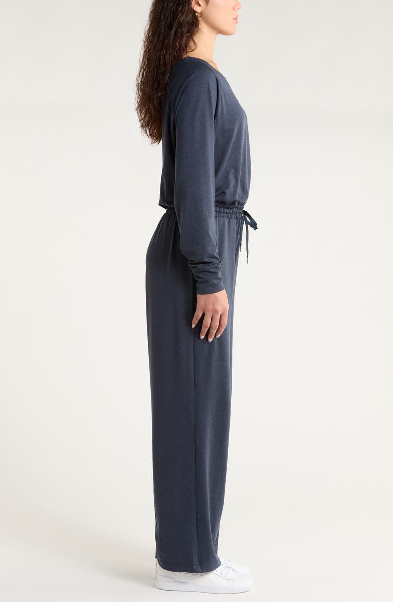 Zella Restore Soft Cozy Long Sleeve Jumpsuit, Alternate, color, Navy Sapphire