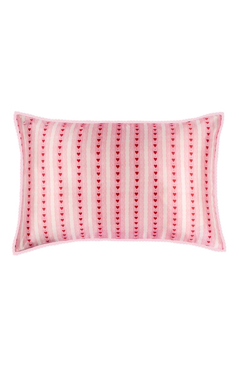 slip Lace Pure Silk Queen Pillowcase, Alternate, color, Sweetie