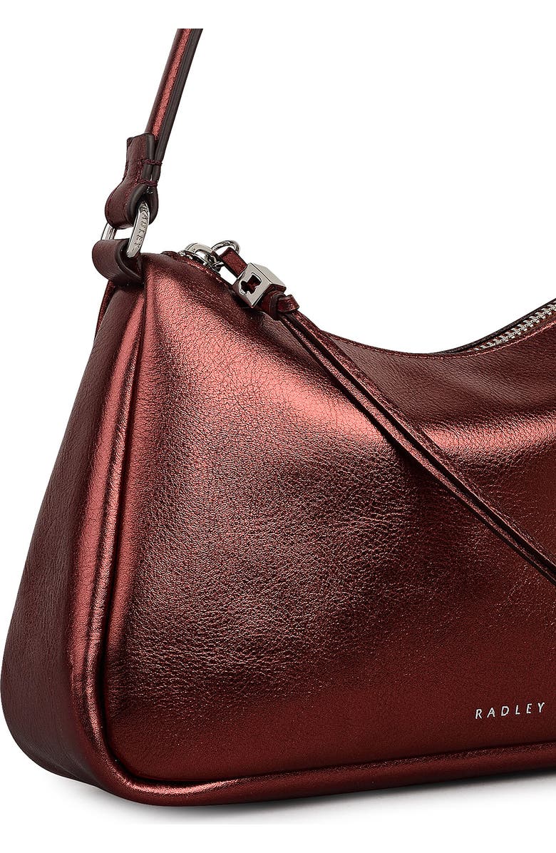 Radley Carlton Close Metallic Leather Shoulder Bag, Alternate, color, Bronze