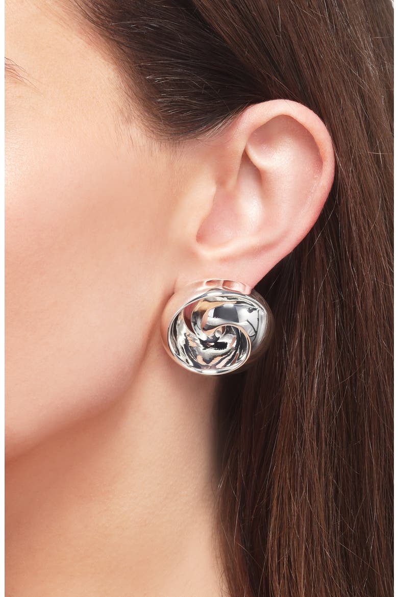 Renzo Stud Earrings, Alternate, color, HIGH POLISH SILVER