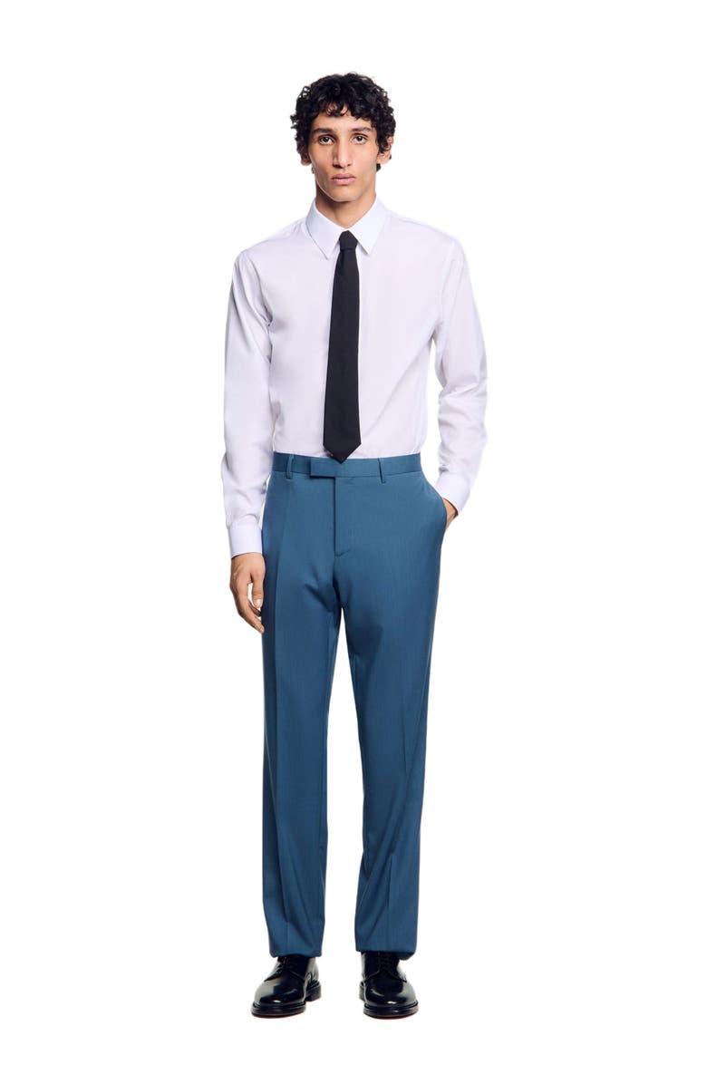SANDRO Wool suit trousers, Main, color, Thunderstorm Blue