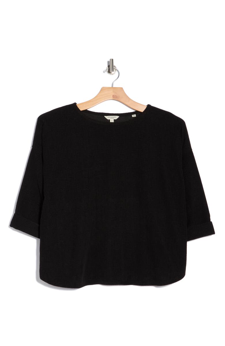 MAX STUDIO Corduroy Knit Top, Main, color, Black