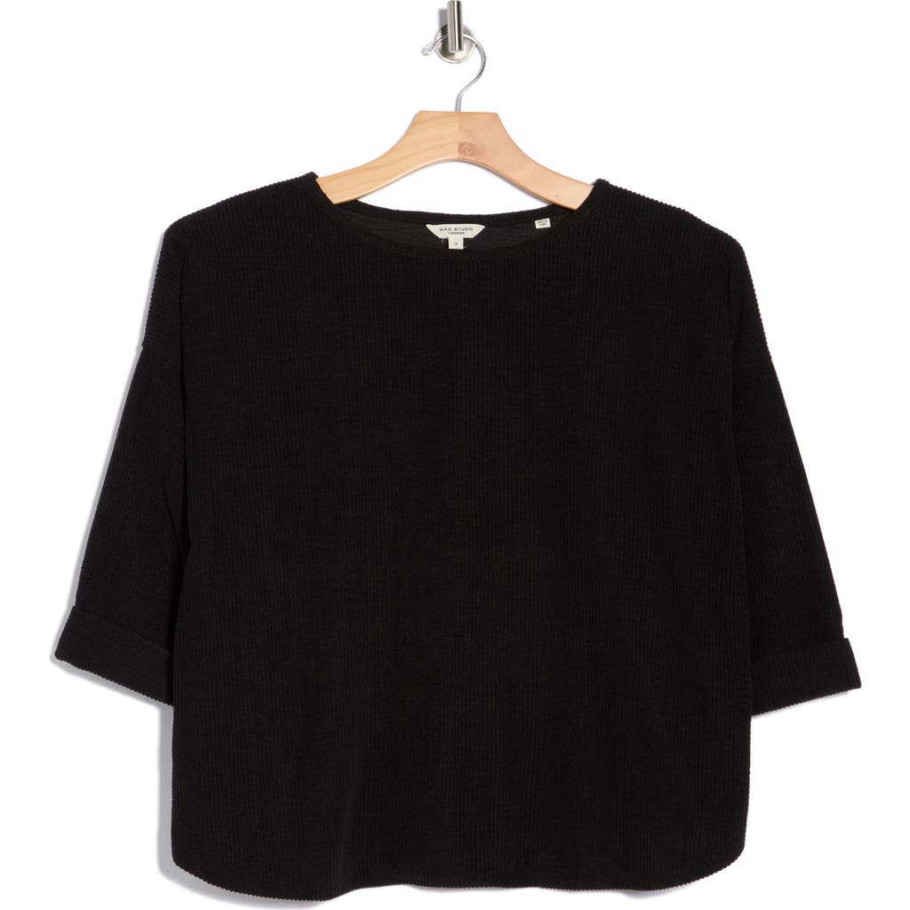 Max Studio Corduroy Knit Top In Black