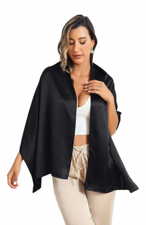 Pure Silk Solid Color Rectangle Long Scarf/Shawl