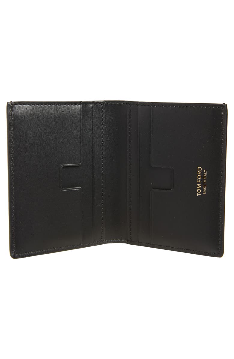 TOM FORD Leopard Print Leather Card Case, Alternate, color,