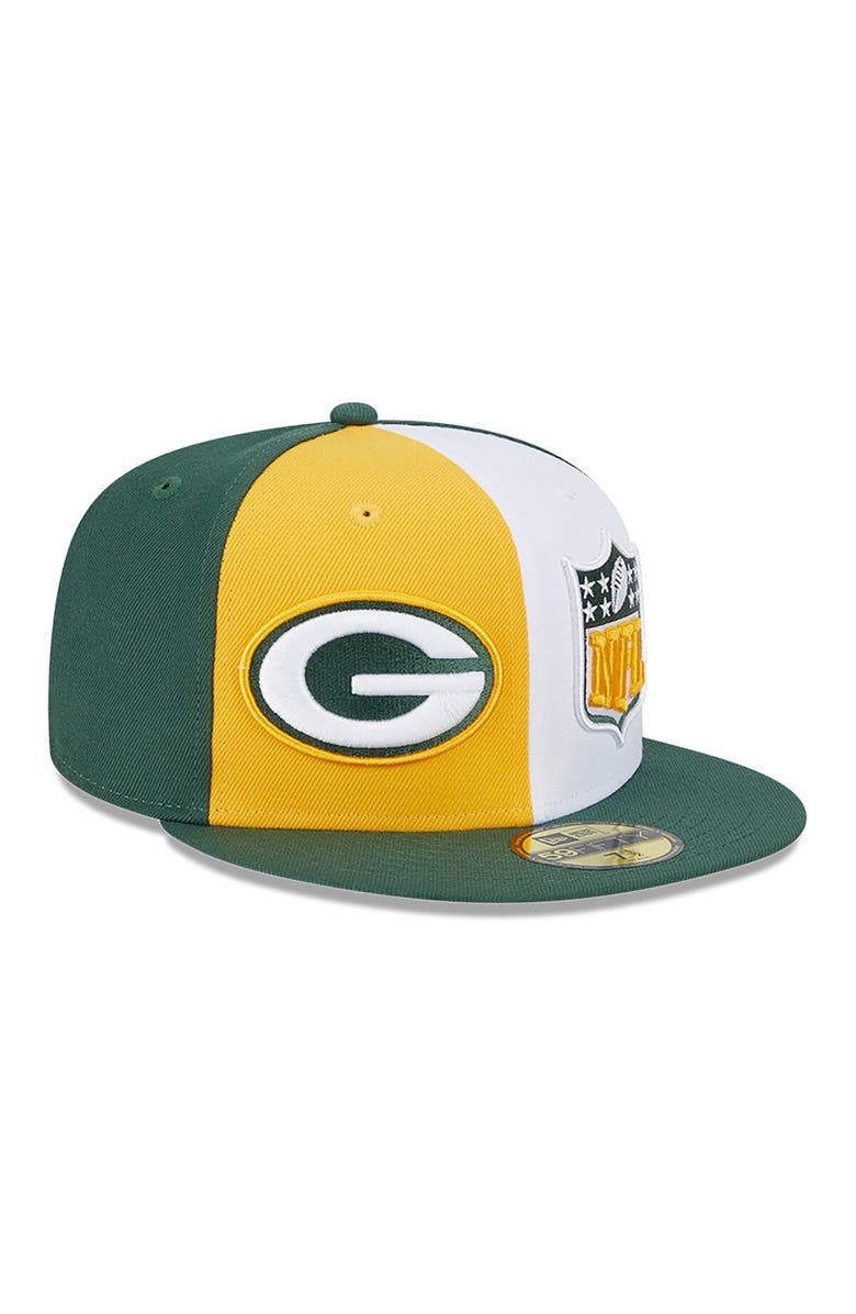 New Era Men's New Era Gold/Green Green Bay Packers 2023 Sideline 59FIFTY Fitted Hat, Main, color, Gold