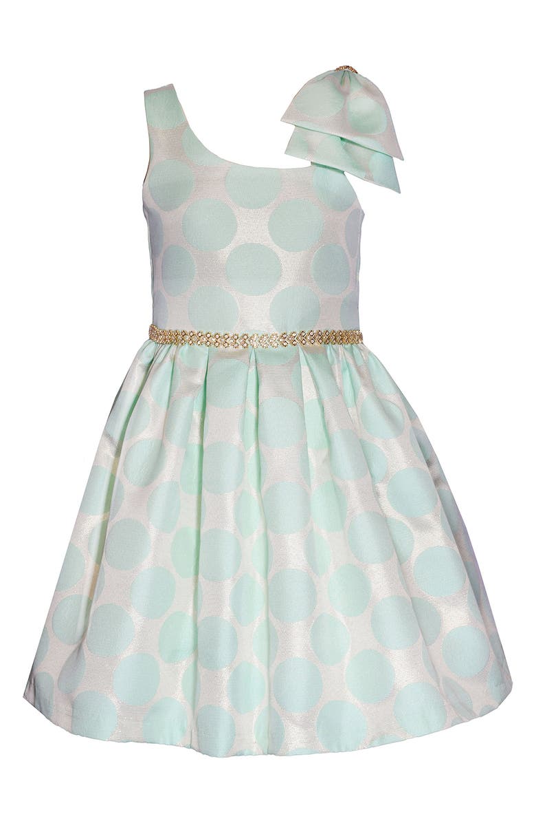 Iris & Ivy Kids' Polka Dot Jacquard Party Dress, Main, color, 