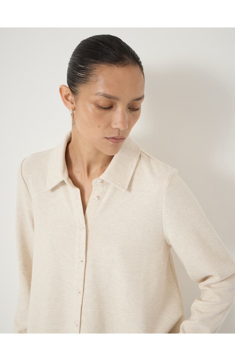 Hush Noa Button A-Line Polo Top, Alternate, color, Oatmeal Marl