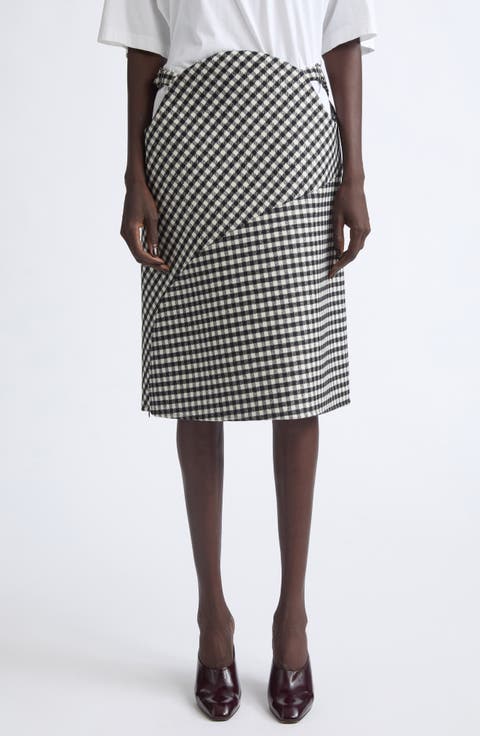 Asymmetric Wool Blend Skirt
