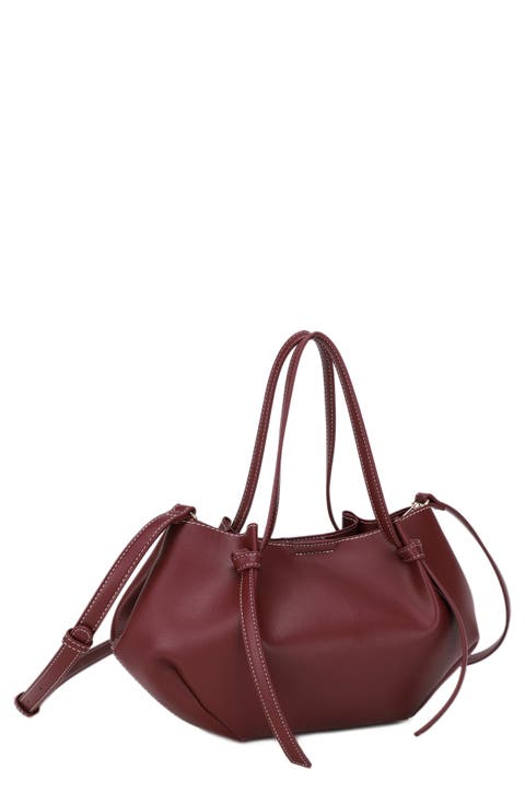 Lou-Lou Knotted Handle Small Faux Leather Tote