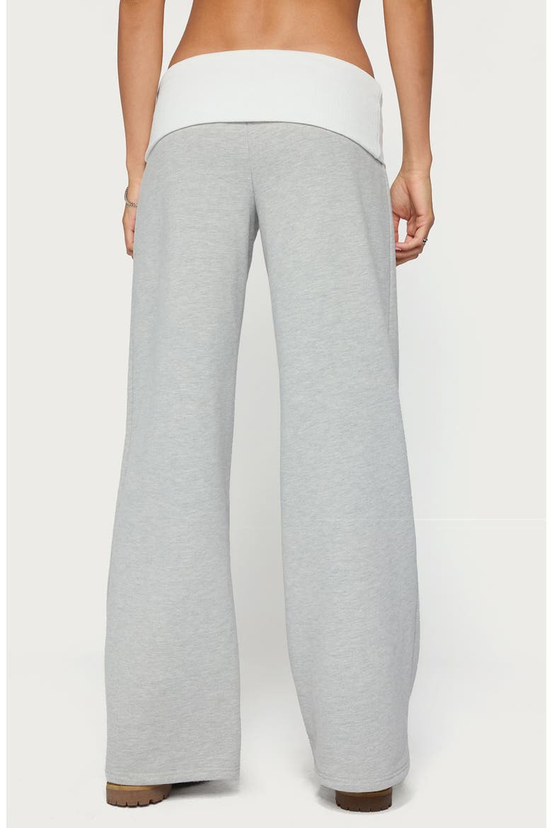 Idha Contrast Foldover Baggy Pants, Alternate, color, GRAY-MELANGE