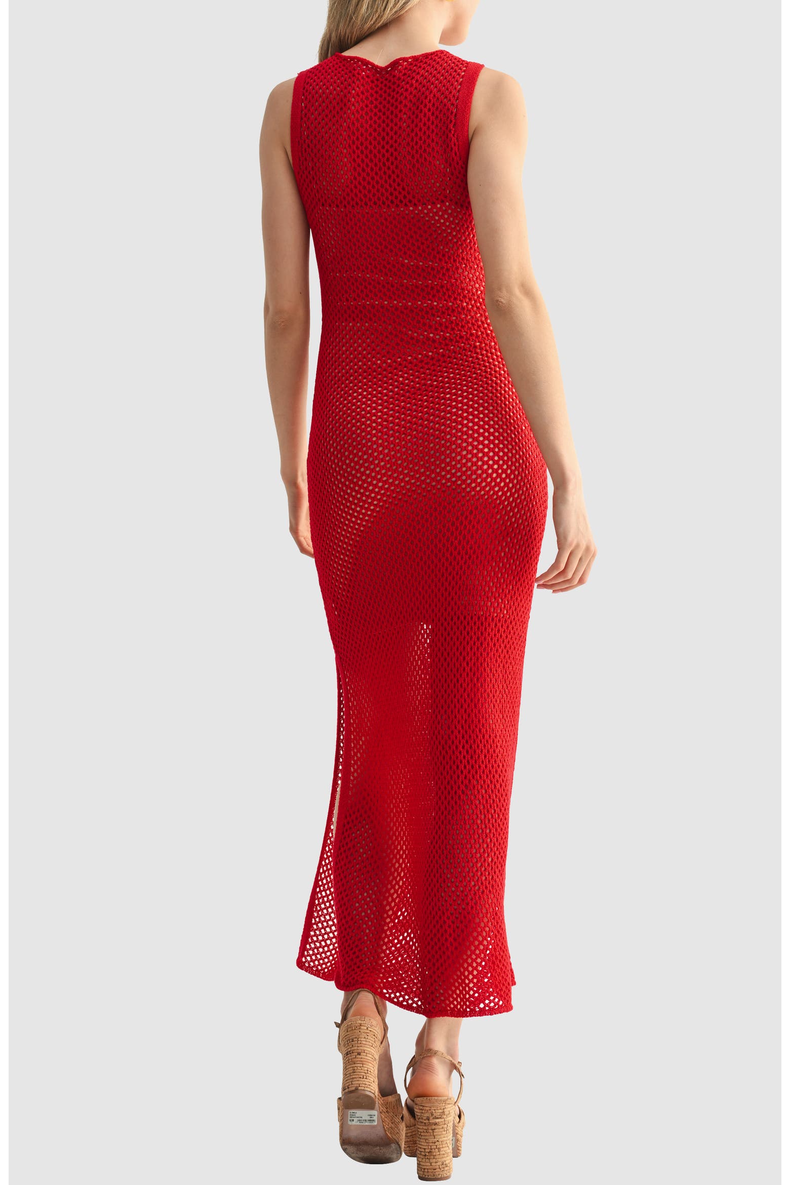 All in Favor Open Stitch Flower Appliqué Column Dress (Women ...