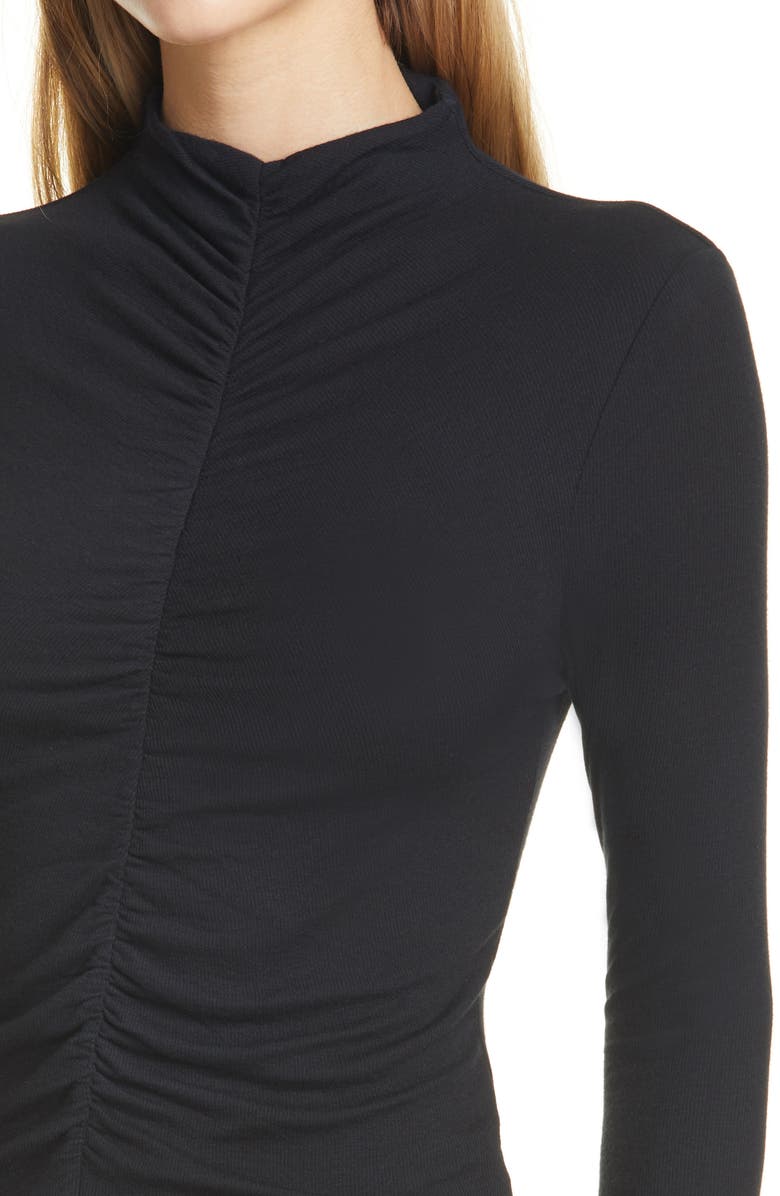 Veronica Beard Theresa Ruched Mock Neck Top, Alternate, color,