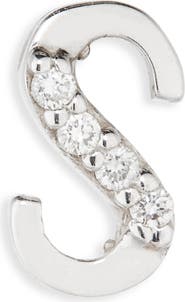 LANA 14K Gold Diamond Initial Single Stud Earring