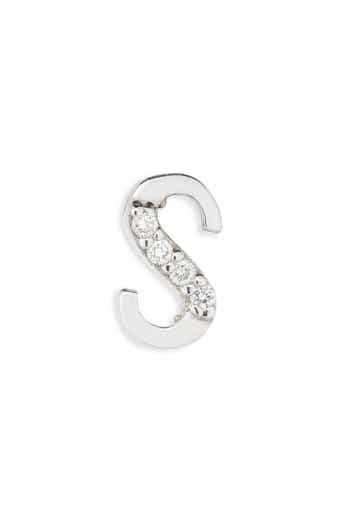 LANA 14K Gold Diamond Initial Single Stud Earring