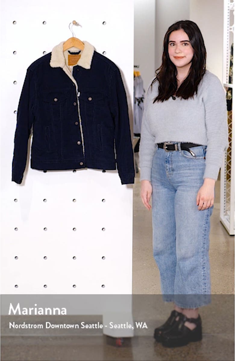 Ex-Boyfriend Faux Shearling Lined Corduroy Trucker Jacket, sales video thumbnail