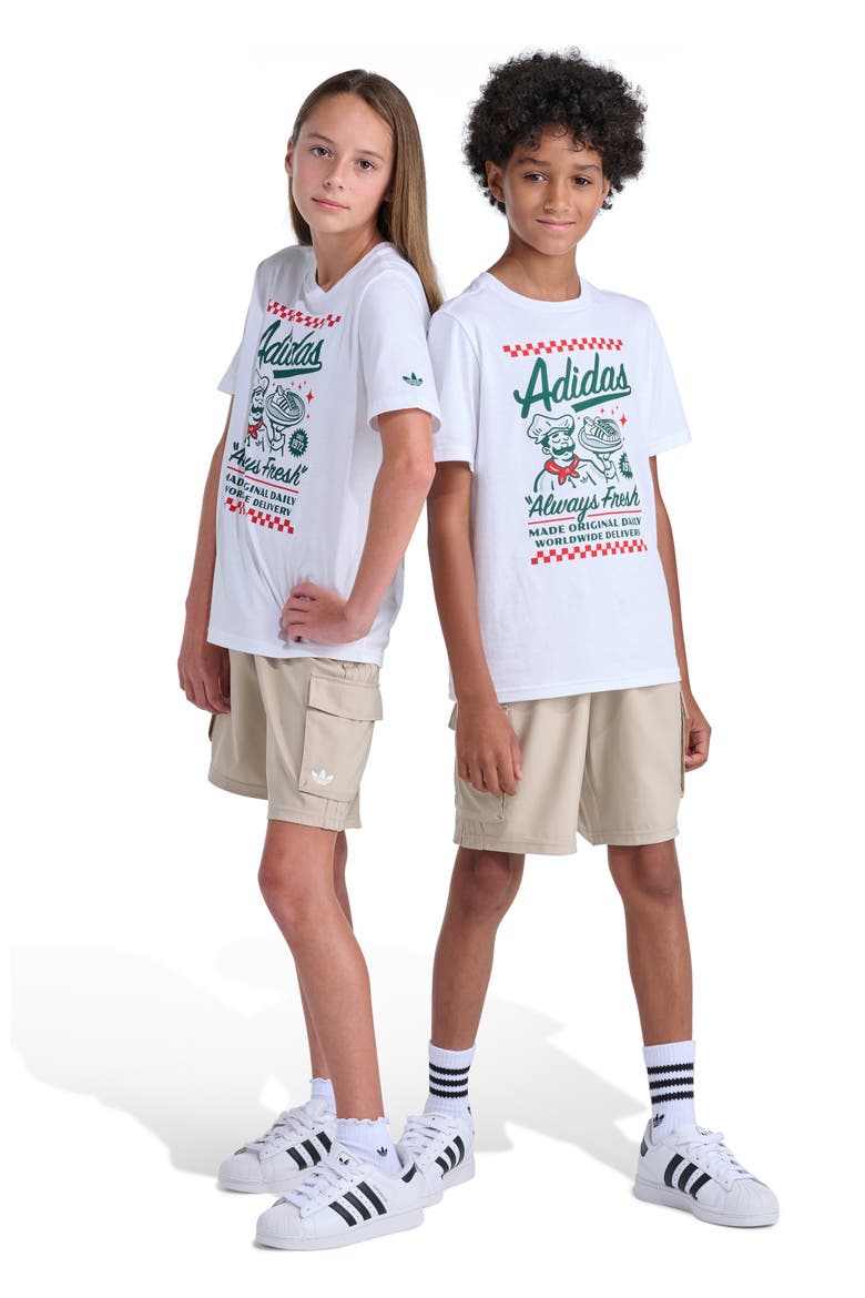 Kids' OG Recycled Polyester Twill Cargo Shorts, Alternate, color, MEDIUM BEIGE