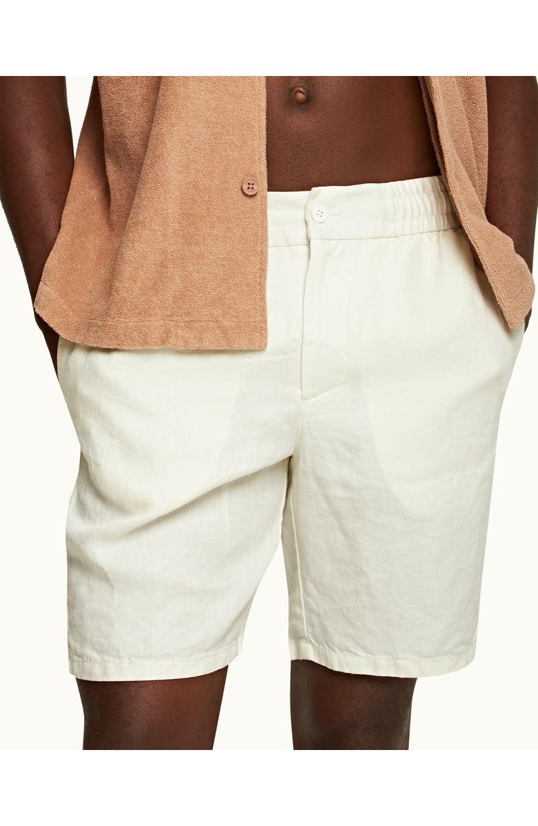 Orlebar Brown Cornell Linen Easy Tailored Fit Washed Linen Shorts, Alternate, color, Sandbar
