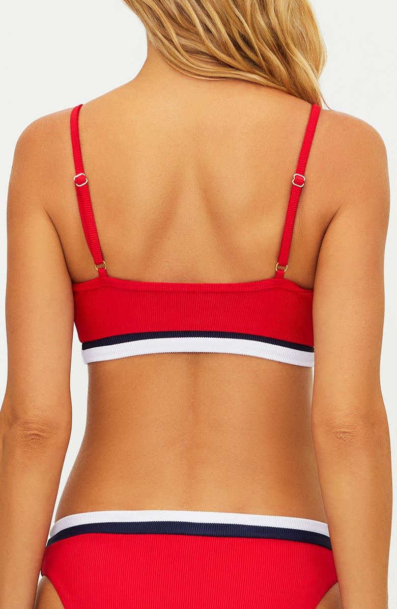 Beach Riot Val Rib Bikini Top, Alternate, color, Crimson Firework Colorblock