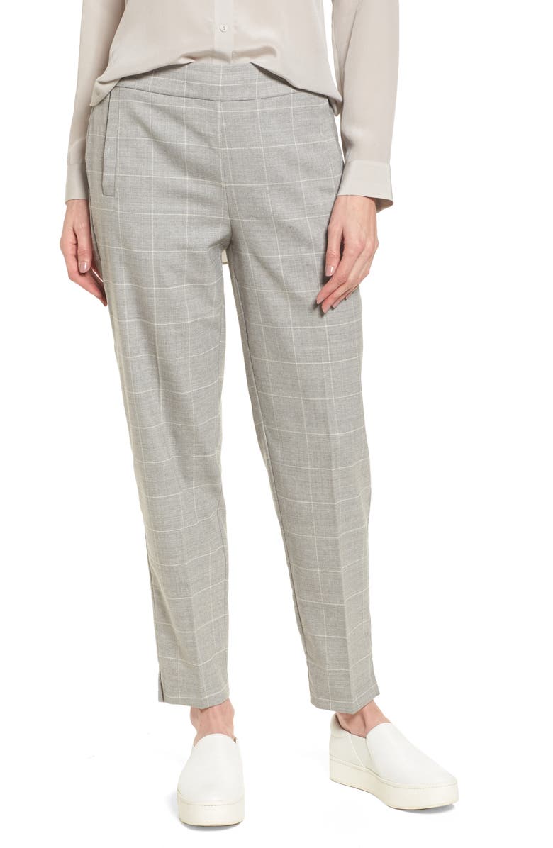 Eileen Fisher Tapered Stretch Wool Ankle Pants, Main, color, 