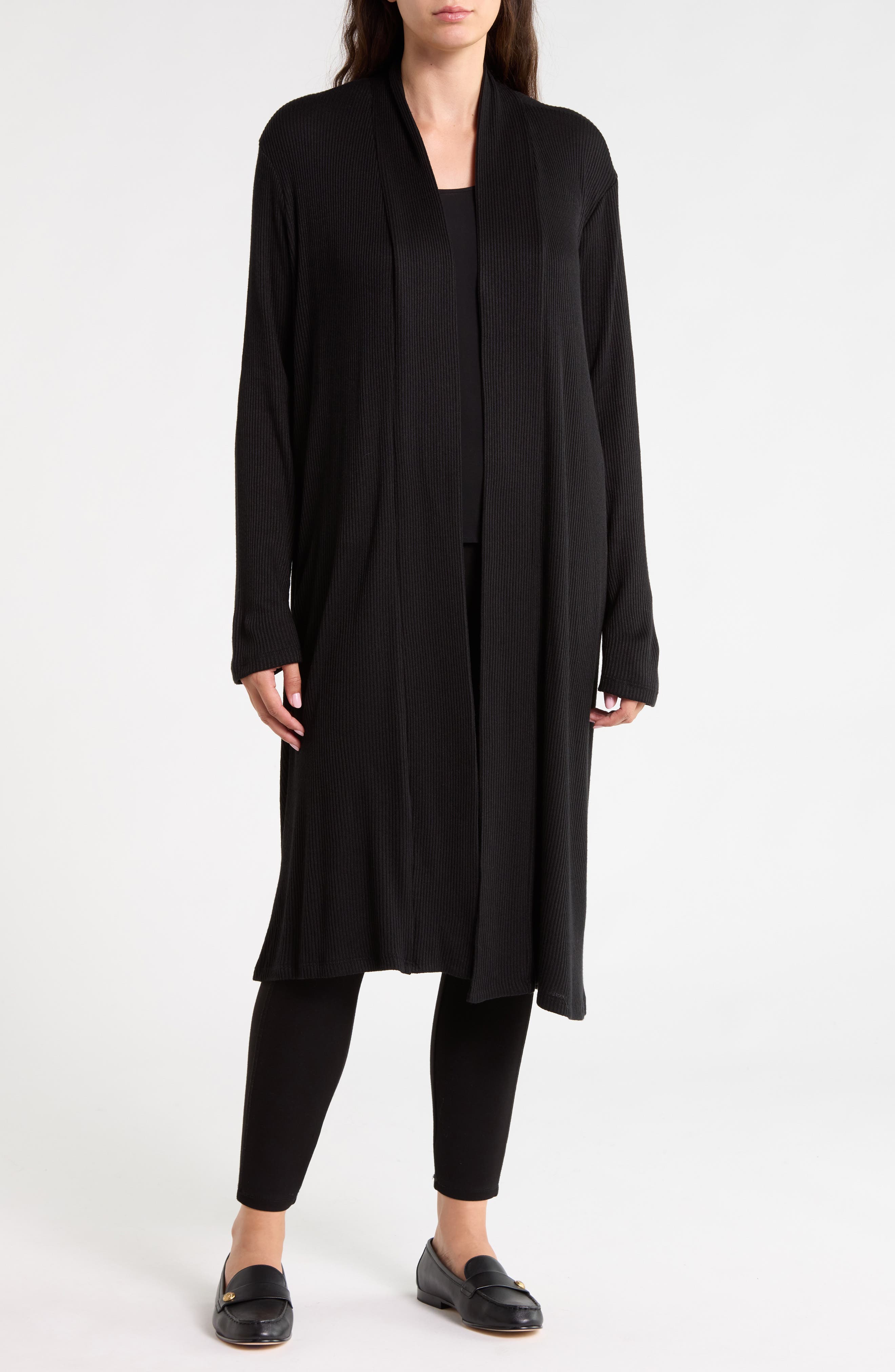 Ribbed Longline Cardigan