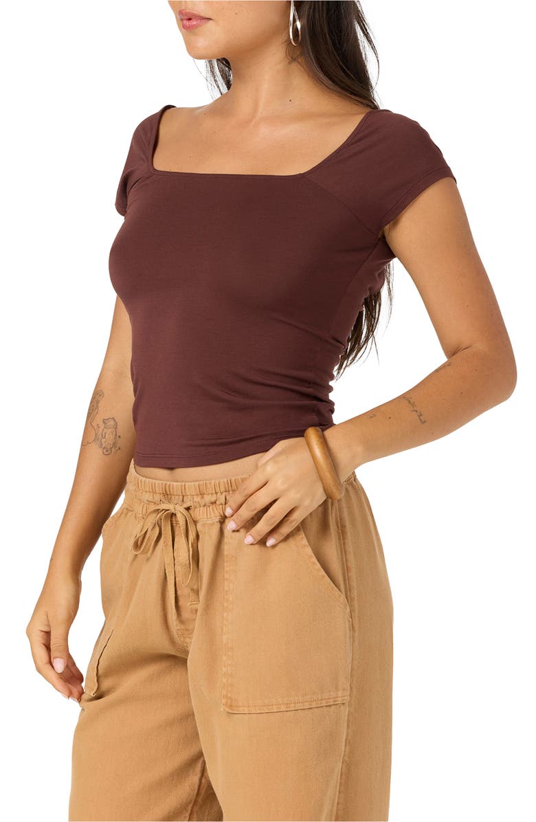 O'Neill Alyssa Solid Knit Top, Alternate, color, Chocolate